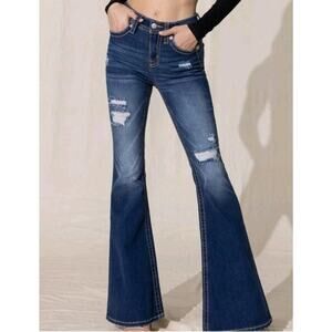 Miss Me Dark Blue Flare Jeans